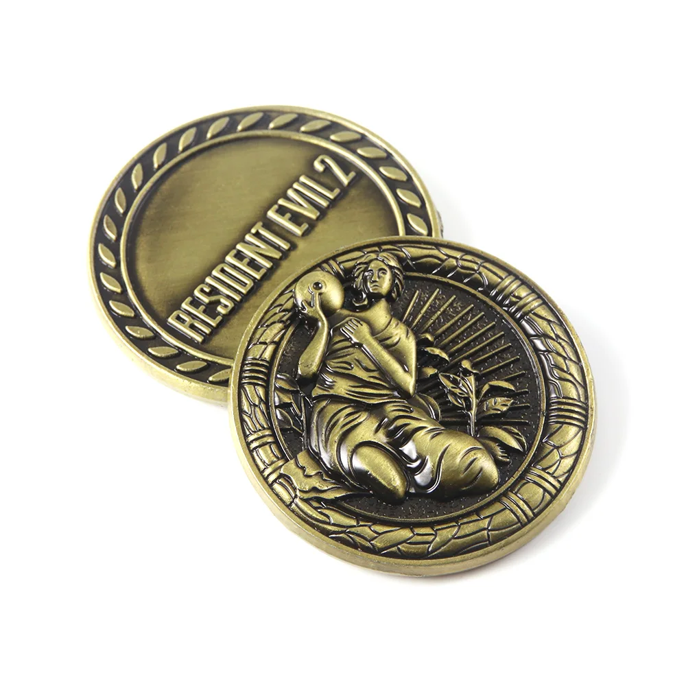

Game Residents Evils Commemorative Coins Keychain RPD Raccoon City Police Station Key Chain For Women Men Jewelry Accessories