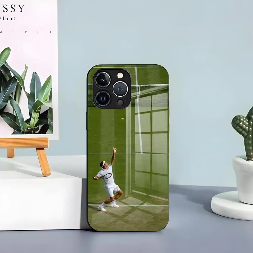 Чехол для телефона Tennis Roger Federer iPhone 16 15 14 13 12 11 X XS MAX Mini Pro Max Plus чехол из закаленного