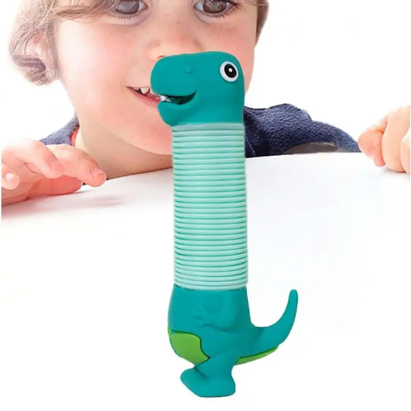 

Выдвижные сенсорные игрушки-антистресс в виде динозавра, сменные поп-трубки для детей, растягивающиеся трубки для малышей, Детские обучающие игрушки