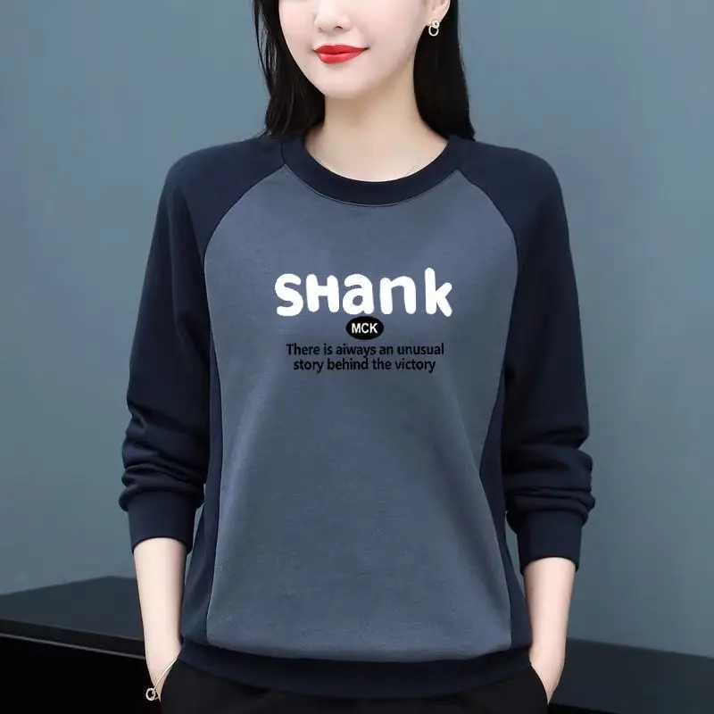 Футболка женская однотонная с круглым вырезом повседневный простой пуловер