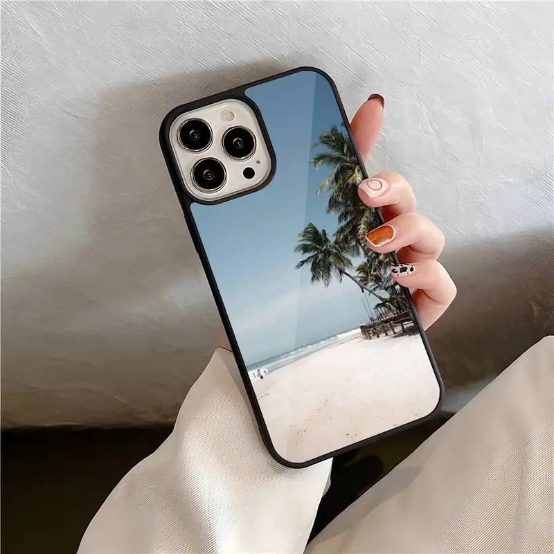 Чехол для телефона с кокосовым деревом IPhone 13 11 12 Max Pro Mini 8 7 6 Plus X Xs XR SE2020 твердый