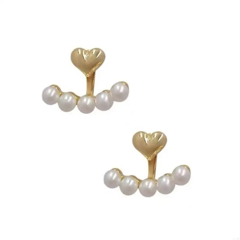 Фото U2JF Beautiful Heart Pearls Suds Серьги для модных женщин Специальное событие одежда №5