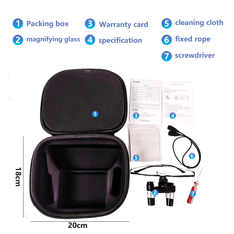 Фото Burite 6.0X Стоматологические Лупы Krpler 6x Регулируемая PD Работа Увеличительное Стекло Стоматологические и лупы №1