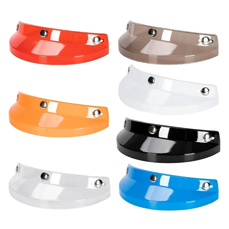 

Universal 3 Snap-Button Visor Flip Up Wind Shield Fit for Open Face Motorcycle-Helmet Anti-UV Fog Windproof Accessories XXFF
