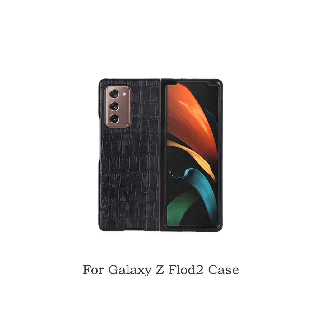 

Crocodile Leather Pattern Top Phone Case Protection Full Fit Phone Case on For for Samsung Galaxy W21 Fold2 5G Luxury Business