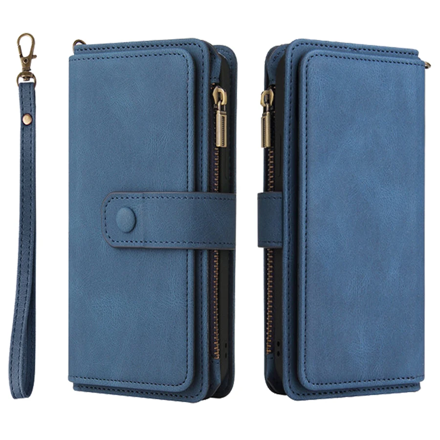 Realme 10 2022 Multi 15-Card Slot Flip Case for OPPO Realme 9 Pro Plus 5G Zipper Leather Wallet Case Realme 9i 9 10 8 Pro Cover