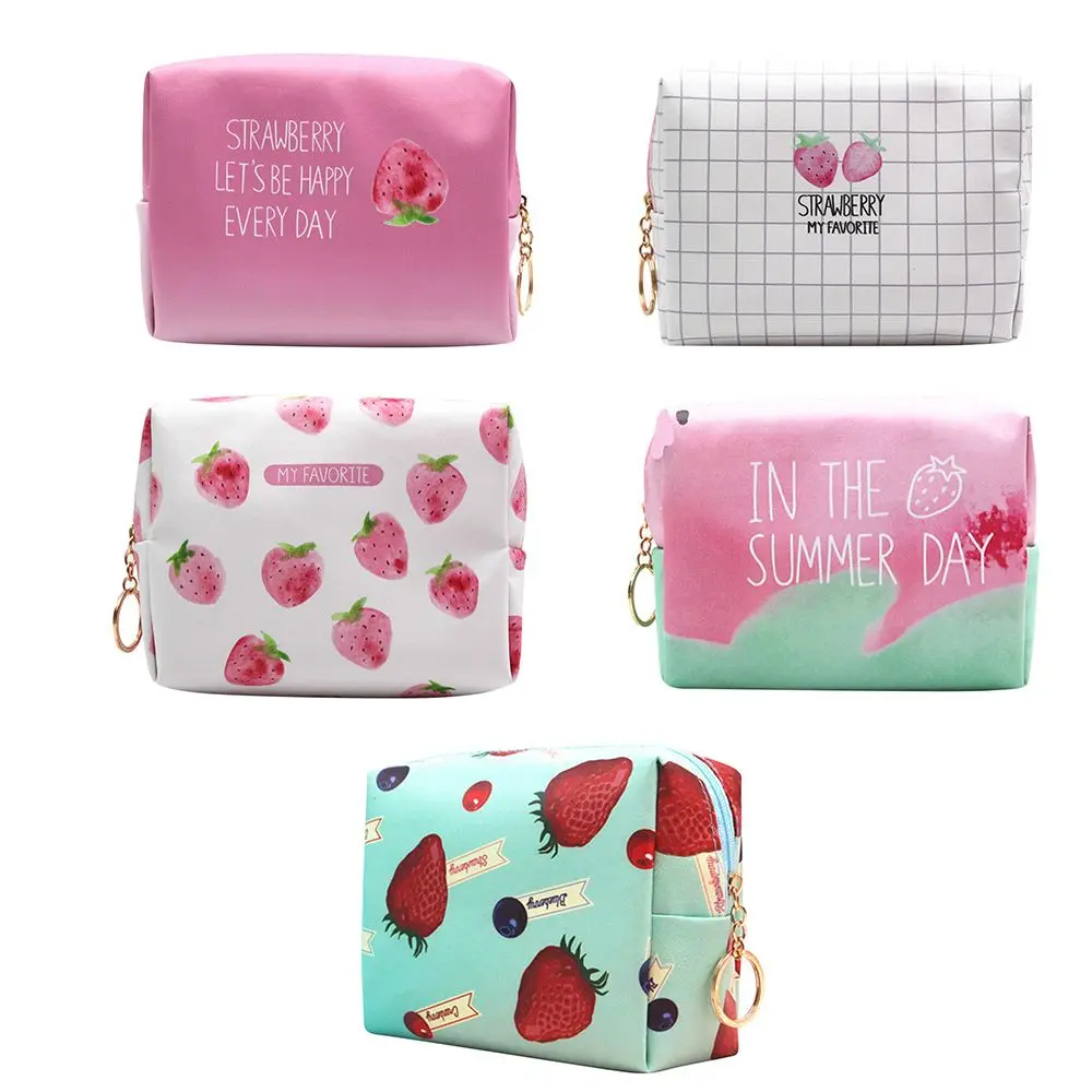 

Creative Strawberry Makeup Pouch Cute Cosmetic Bag Large-Capacity Storage Bag Portable Wash Travel Organizer Clutch Makeup Bags