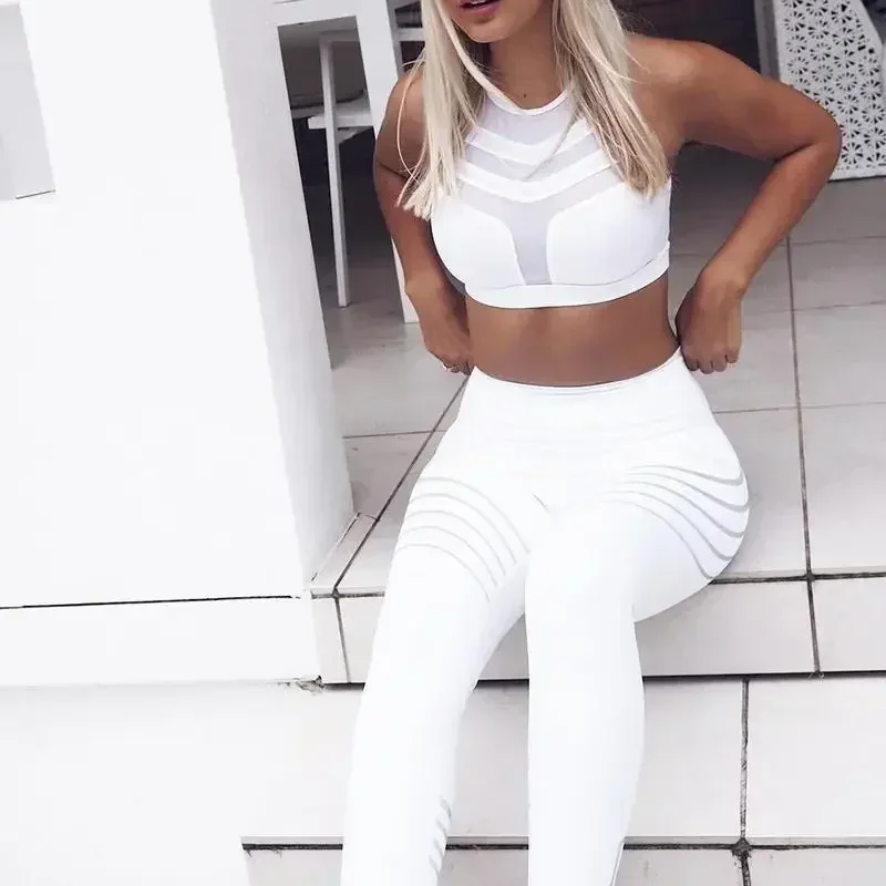 Блестящие штаны для йоги с лазерным принтом женские фитнеса дышащие