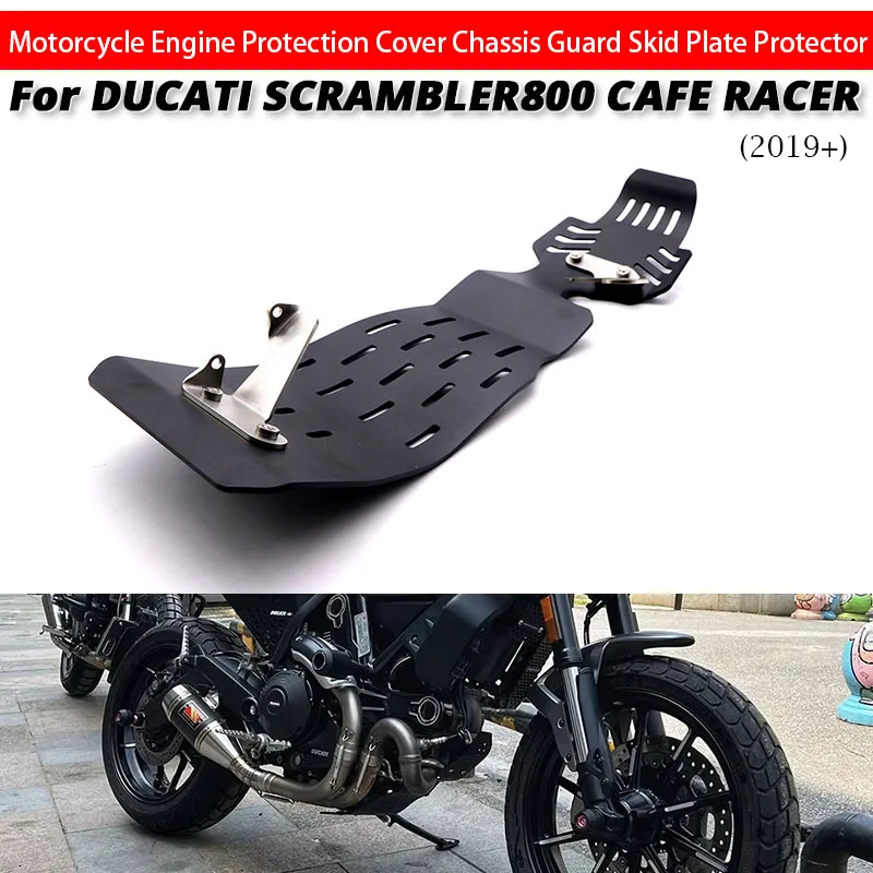 Фото Для DUCATI SCRAMBLER800 CAFE RACER 2019 + защитная крышка двигателя мотоцикла, защита шасси, защитная пластина №1