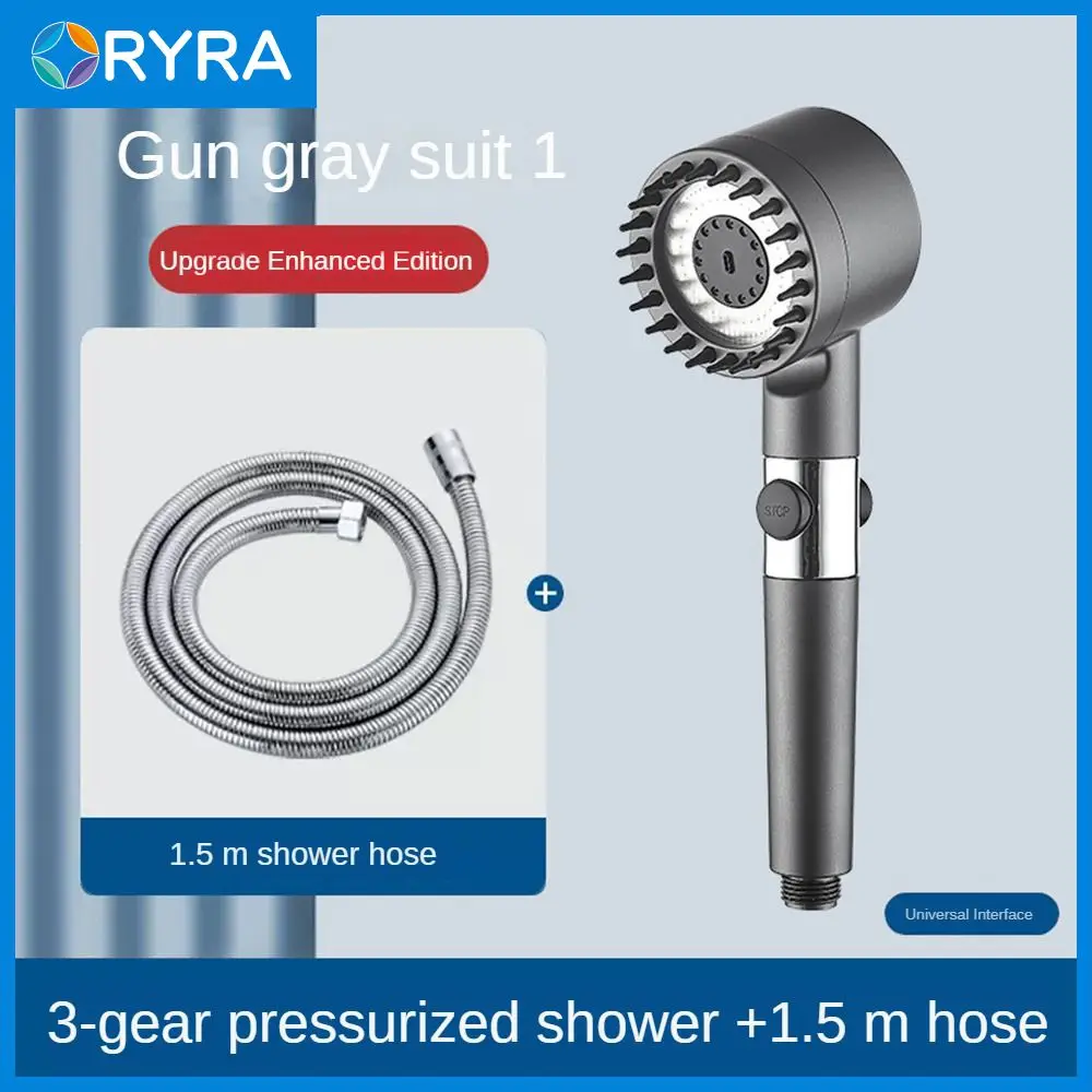 

High Pressure Shower Nozzle Waterproof And Moisture-proof Equipped With Filter Element Adjustable Shower Nozzle Gun Grey
