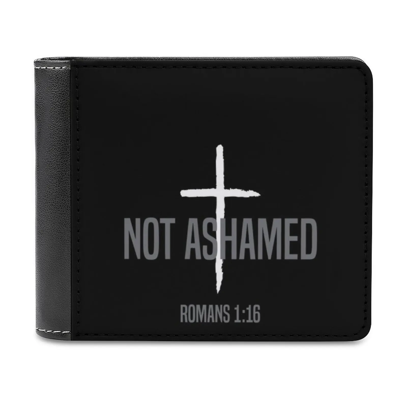 

I Am Not Ashamed Of The Gospel Pattern Leather Men's Wallets Hot Selling New Men's Wallet Trend Card Pack Purse Christian