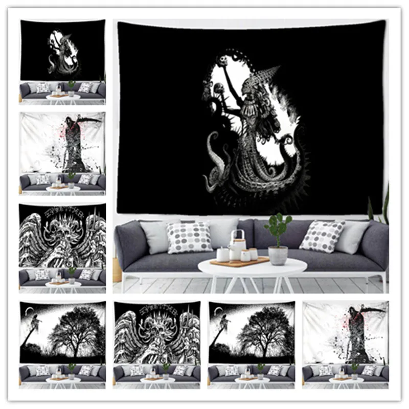 

Tarot card satan tapestry evil demon wall hanging boho decor witchcraft home decor background beach towel