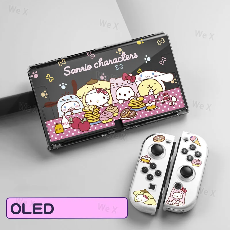 

Hello Kitty Kuromi Cute Soft TPU Skin Protective Case for Nintendo Switch NS OLED Console Joy-Con Controller Housing Shell Cover