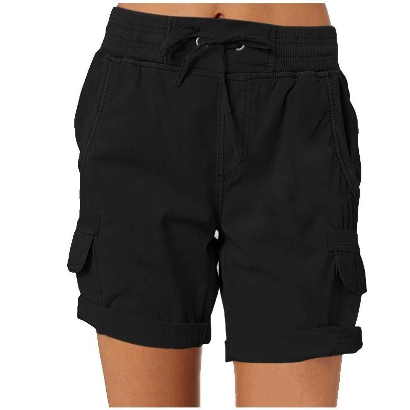 2023 Fashion Women Summer Shorts Outdoor Beach Shorts Quick-drying Bermuda Shorts High Waist Casual Drawstring Wide Leg Shorts