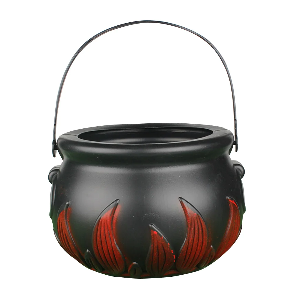 

5Pcs Black Cauldron with Handle Halloween Candy Bucket Kettle Party Favors Supplies Decoration (Black)