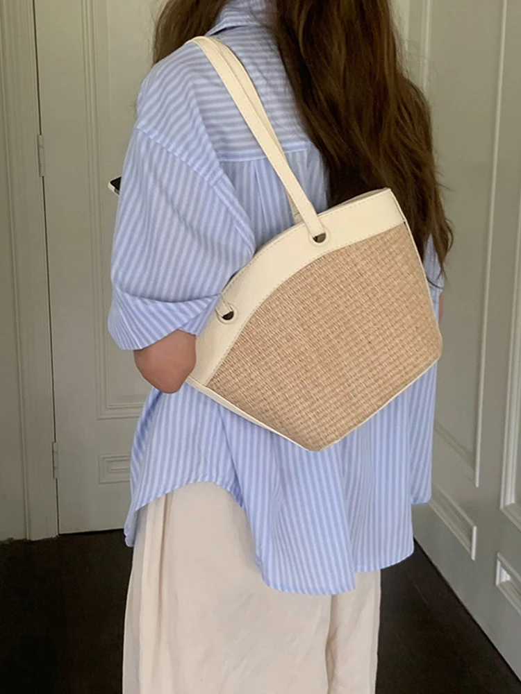 Соломенная сумка для женщин 2024 пляжная через плечо из рафии сумки ротанга