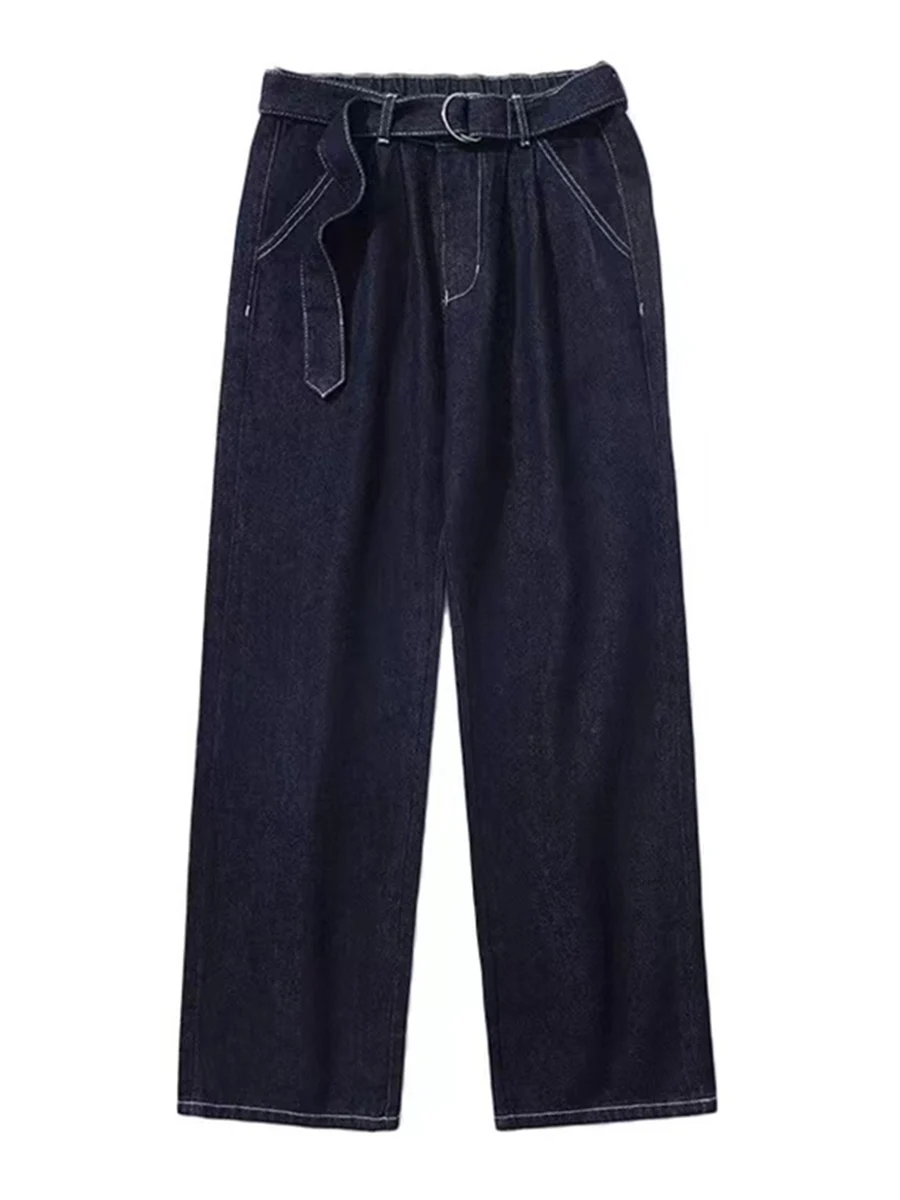 Y2K Retro Solid Color Jeans Men Fashion Loose Straight Casual Pants Soft Denim Men's Denim Street Hip Hop Pants Men's Streetwear