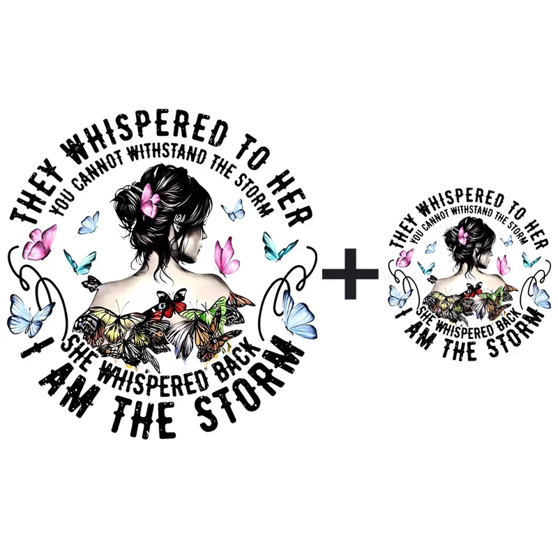 

Letter Butterfly Beautiful Gril Iron Patches Heat Transfer Stikers For Clothing DIY Women T-Shirt Decals Thermal Colthes Sticker