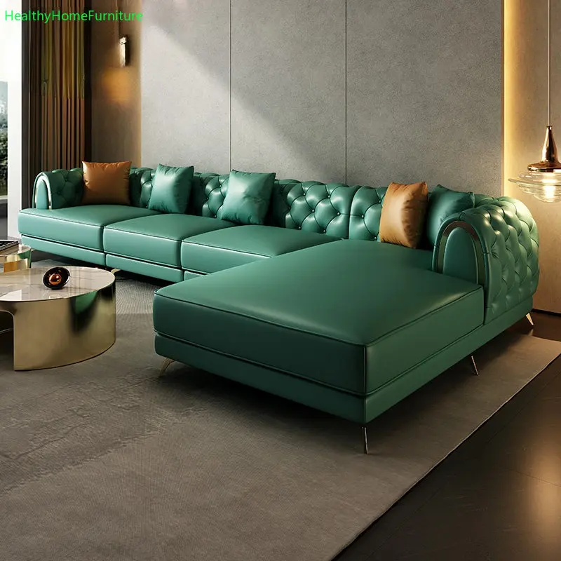 

Nappa Leather Sofa Luxury Office Home Funiture Leather Sofa Set Corner Sofa Villa Living Room Leather Sofa Couch Chaise Longue
