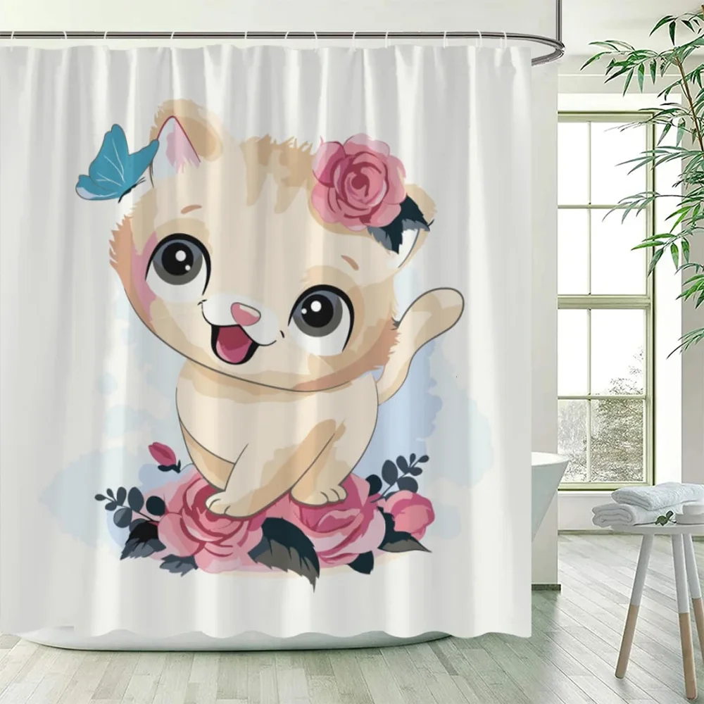 Занавески для душа с милой собакой пандой занавески ванной комнаты аксессуары