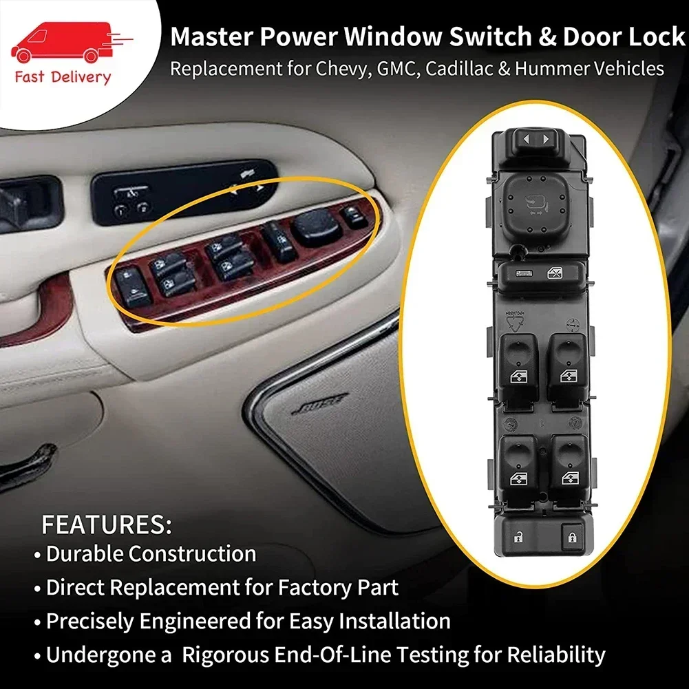 15883319 DWS-394 Переключатель стеклоподъемника для Hummer H2 Chevrolet Suburban Avalanche GMC Yukon Sierra 2003-2006