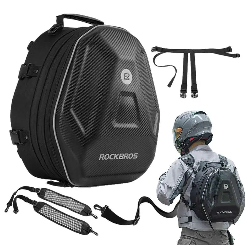 

ROCKBROSS Motorcycle Back Seat Bag Waterproof Reflective Rider Shoulders Backpack Knight Helmet Storage Bag 35L Luggage Box