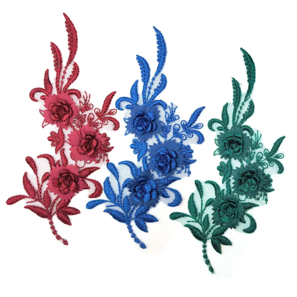 1 пара, нашивки с цветочной аппликацией