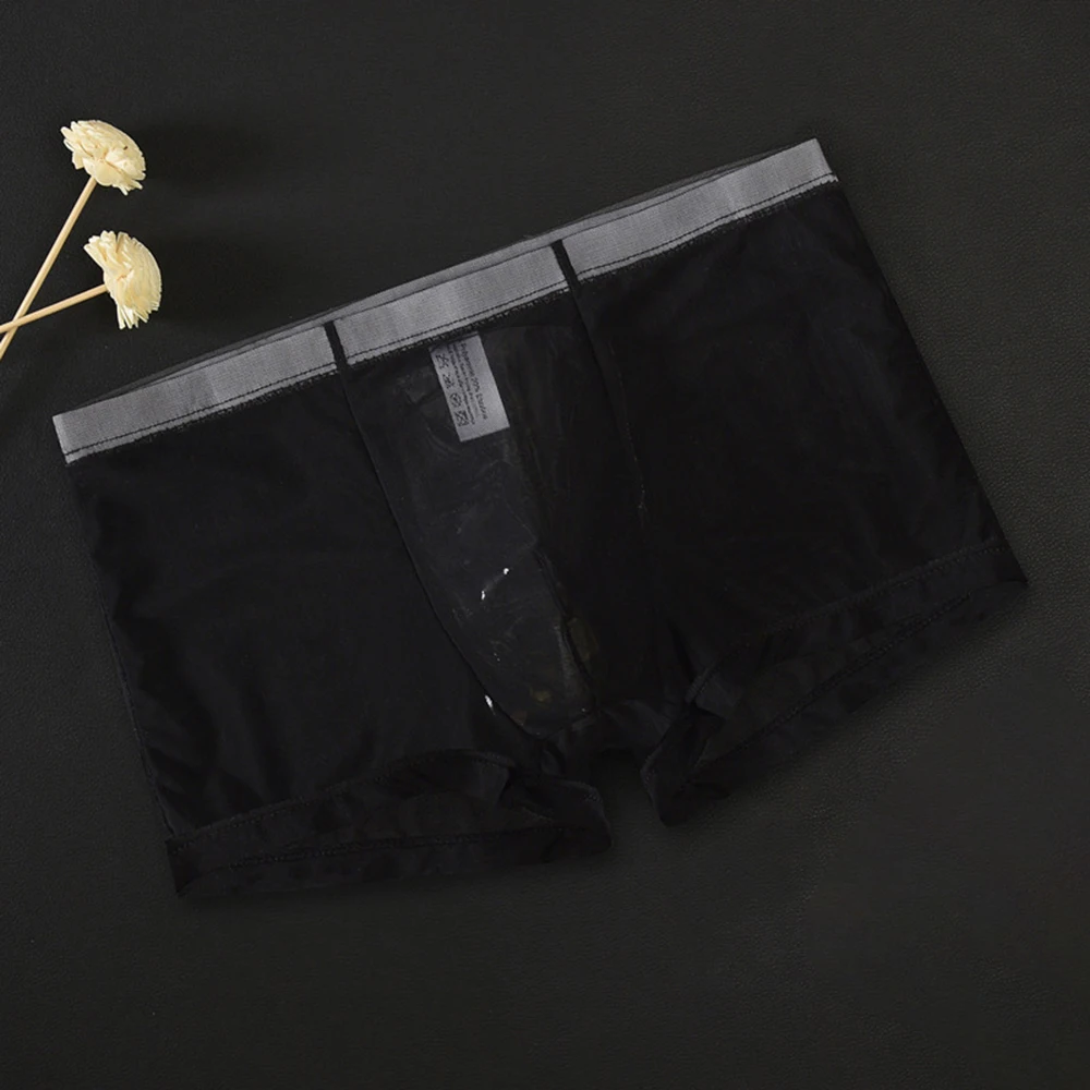 Мужские трусы сетчатые сексуальные тонкие трусики прозрачное нижнее белье белые