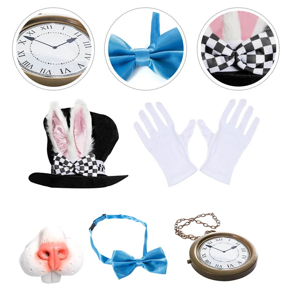 

Set Ladies Watch Easter Clothes Accessories Party Bow-tie Rabbit Knitted Fabric Miss