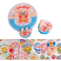 handheld round folding fan pocket collapsible children cute cartoon fan cooling tool for%c2%a0outdoor travel summer cooling portable