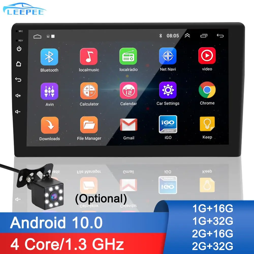 

Универсальный Автомобильный мультимедийный плеер, GPS, Wi-Fi, Bluetooth, 1 ГБ/2 ГБ, 9 дюймов, Android 10,0, 2 Din, радио, 4 ядра, Android