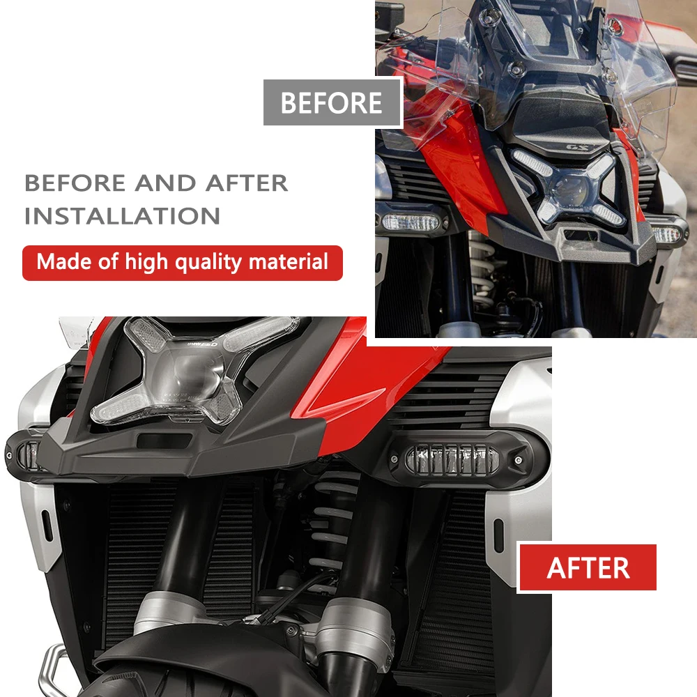 Фото Для R1300GS ADV R 1300 GS Adventure 2024 2025 Защитная решетка для указателя поворота, сетчатая светодиодная крышка для дополнительного освещения, аксессуары для мотоциклов №5