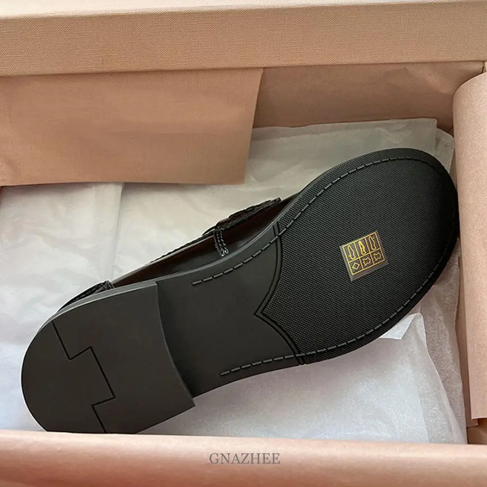 2023 Brand New Genuine Leather Summer Low Heels Women Loafers Shoes Flats Designer Office Ladies Shoes Slip On Comfy Walk