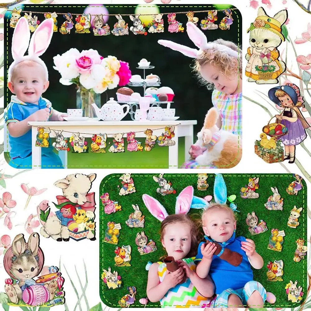 

Excellent Hanging Pendant Nice-looking Exquisite Workmanship Rabbit Pendant Easter Bunny Girl Hanging Charm Party Decoration