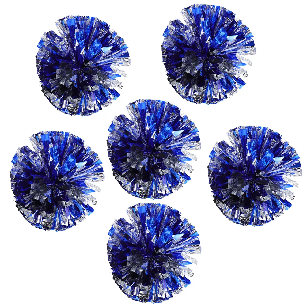 

6 Pcs Blue Pom Poms Bouquet Sports Meeting Prop Cheerleader Cheering Plastic Cheerleading