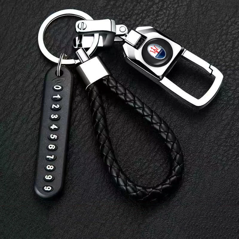 

Car Metal Badge Keyring Buckle Pendant for Maserati Levante Ghibli Granturismo Quattroporte Gran Cabrio Gransport MC20 MC12 GTS