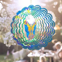 3d hanging butterfly metal wind spinners window hanging butterfly decor wind magical kinetic outside decoration yard garden 30cm