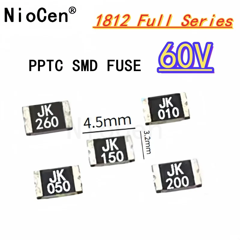 （10pcs）1812 60V patch self-healing fuse PPTC SMD 0.1A 0.2A 0.5A 500mA 1A 1.5A 2A
