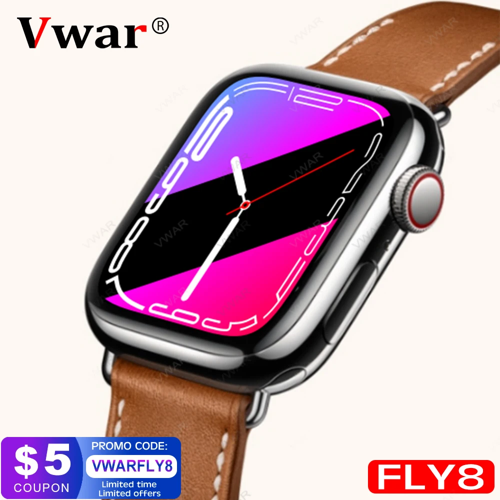 2022 Новые смарт часы серии 8 VWAR FLY8 Беспроводная зарядка Bluetooth Вызов 45 мм умные NFC 1 98