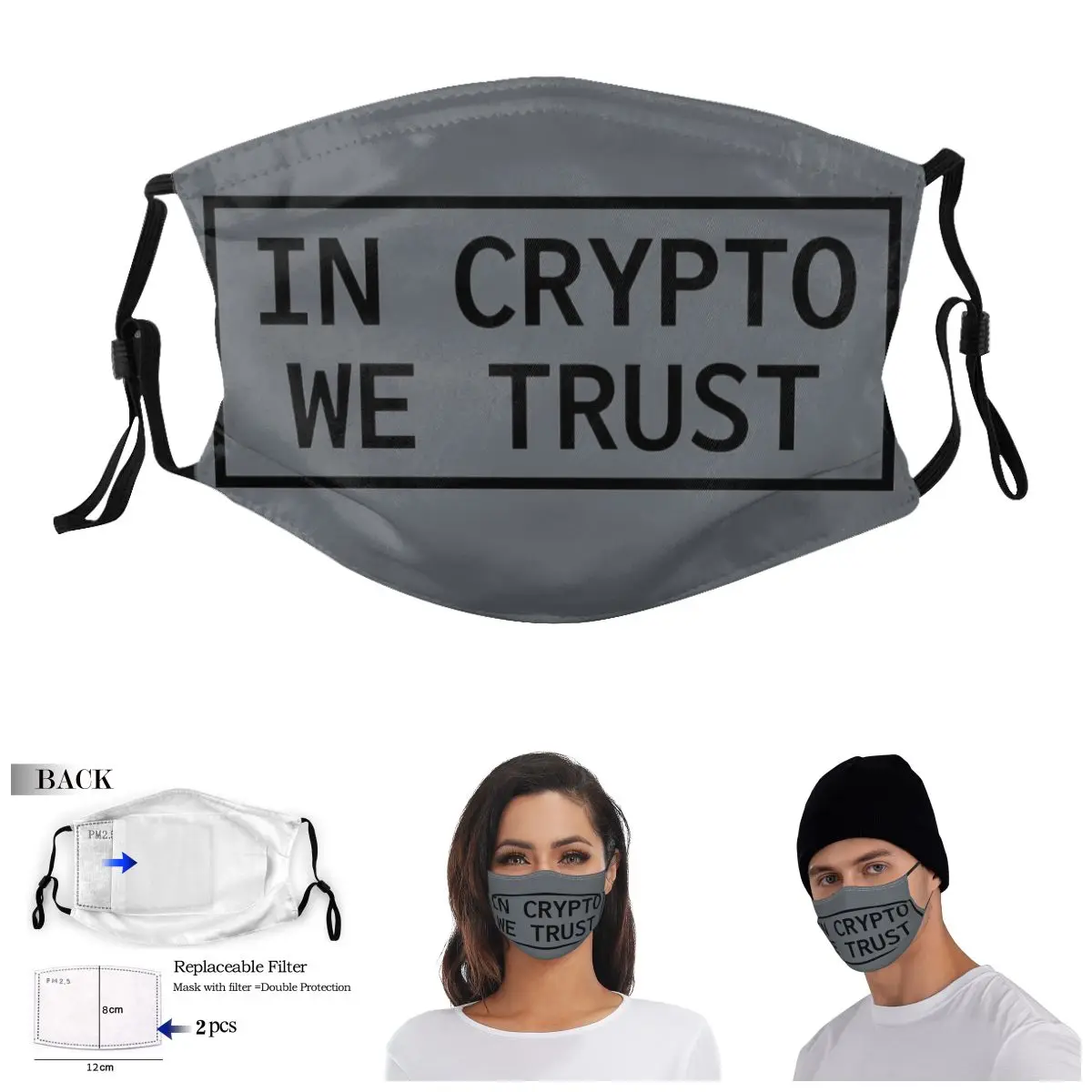 

In Crypto We Trust Hodl Adult Dust Mask Geek ｠Guise Activated Carbon Filter Mask