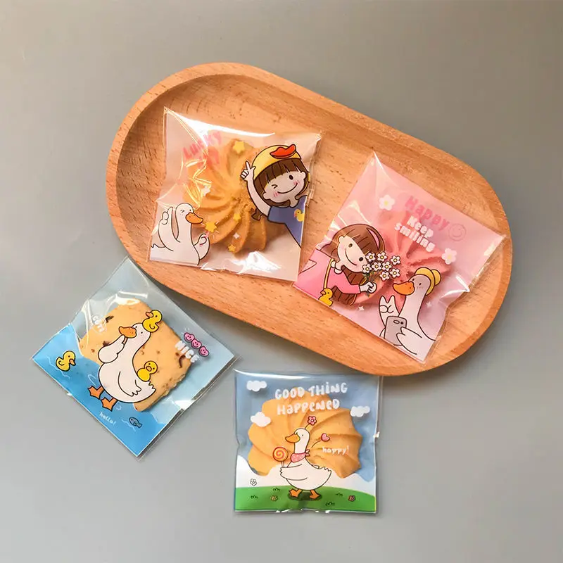 

100Pcs Plastic Bags Cookie&Candy Bag Self-Adhesive For Wedding Birthday Party Gift Bag Biscuit Baking Packaging Bag