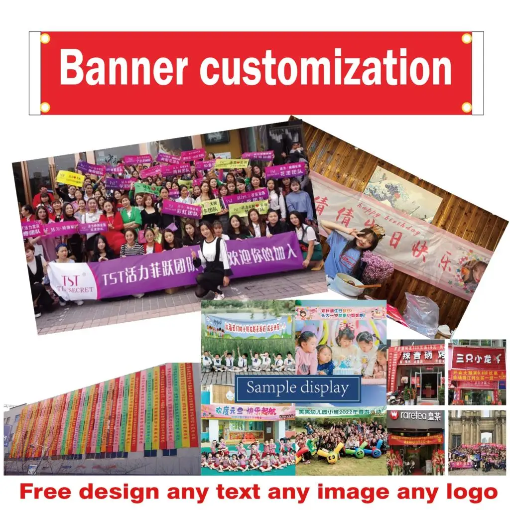 

Banner customization birthday / Party /Safety production /Promotional banner/ team building promotion banner /major event banner