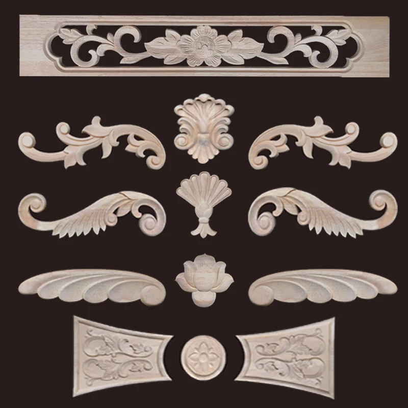 Антикварные накладки молдинги Резиновая деревянная аппликация для мебели