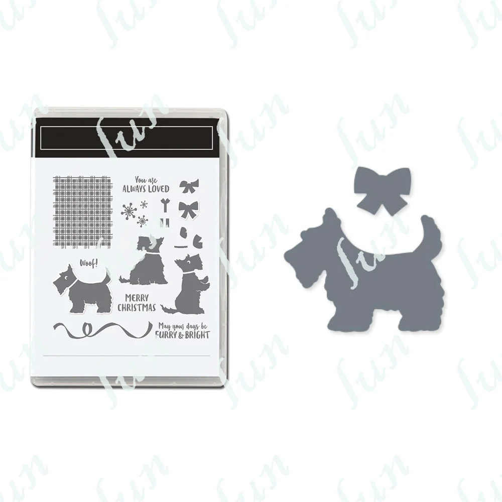 

Puppy Spring Bow Latest Embossed Mold and Stamp Handmade Diy Scrapbook Card Diary Craft Decoration