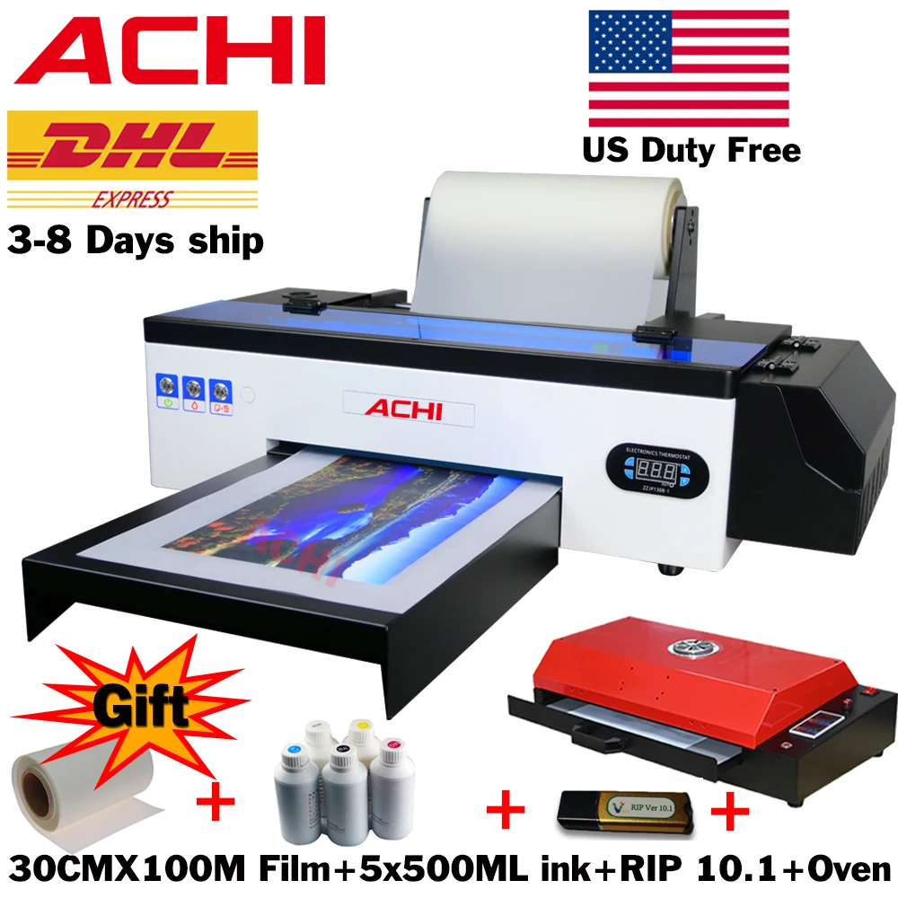 Принтер A3 DTF в рулоне R1390 для футболок худи кожаная одежда с теплопередачей пленка