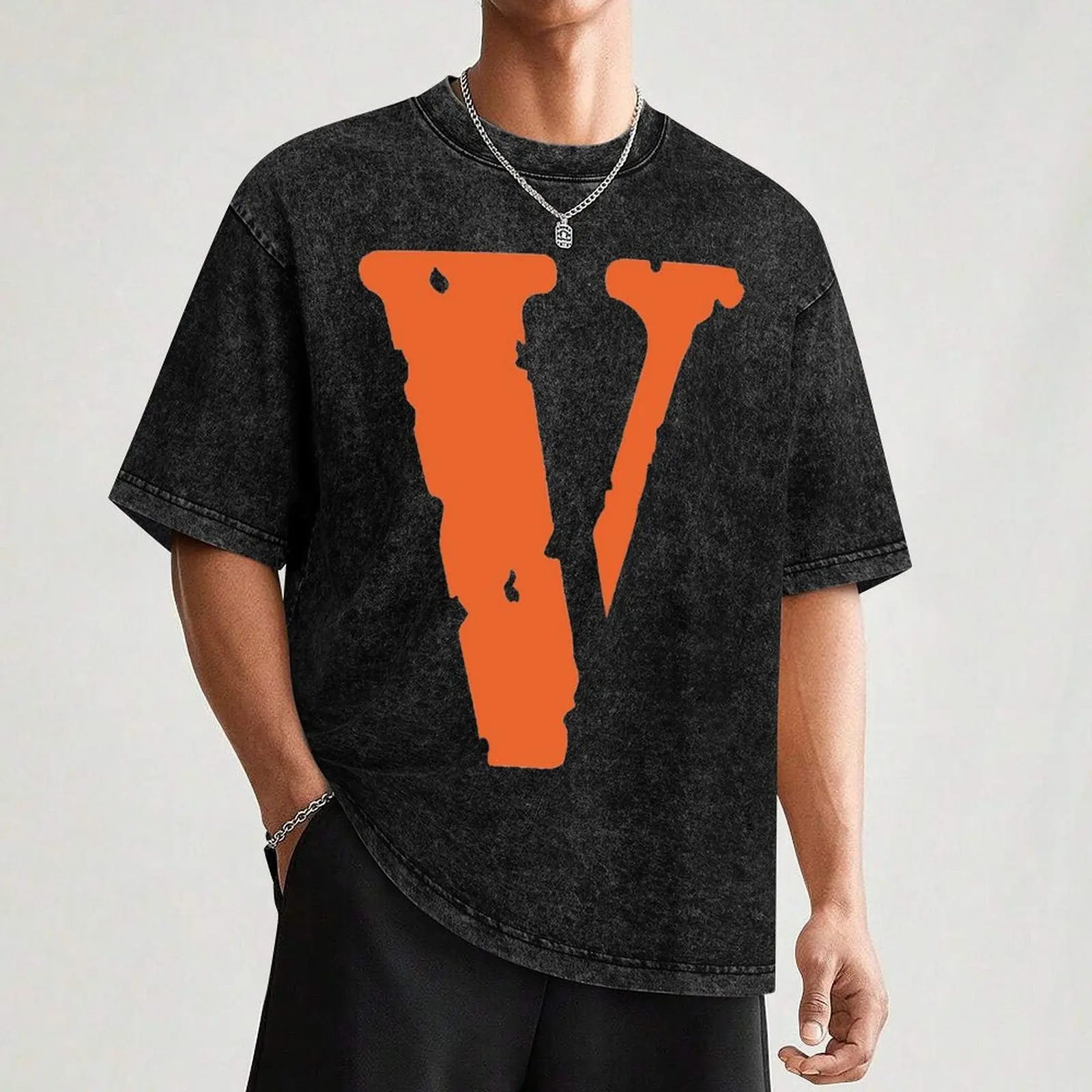 Vlone футболка хлопок мужской oversize