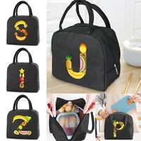 insulated lunch bag for women cooler bags thermal bag portable lunch box food tote fruit letter series lunch bags for work