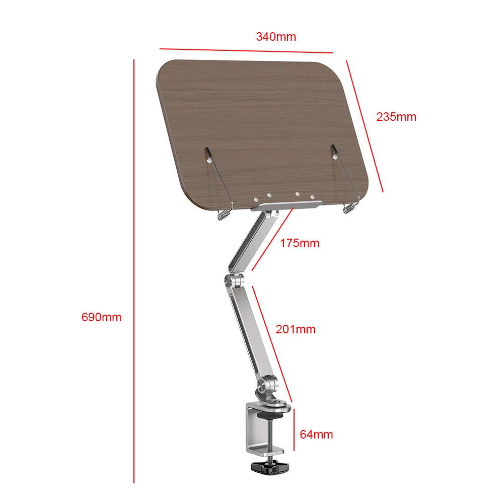 Подставка для книг чтения Складной держатель 360° ° кулинарной книги с