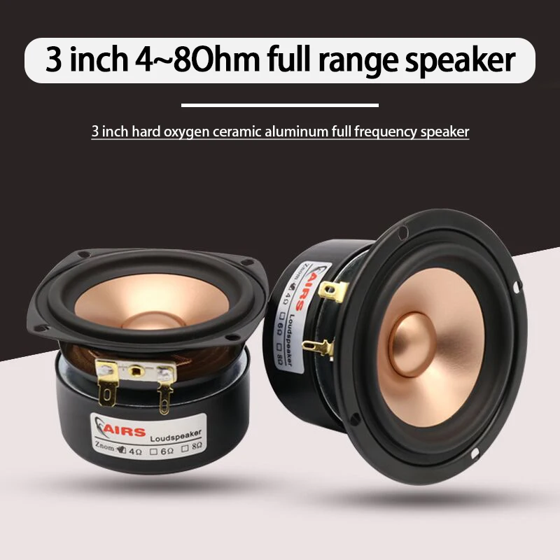 20W 3 Inch Speaker Unit 4~8Ohm Full Frequency Speaker 1Pcs Fever HIFI Metal Ceramic Aluminum Basin Home Audio Amplifier Speaker