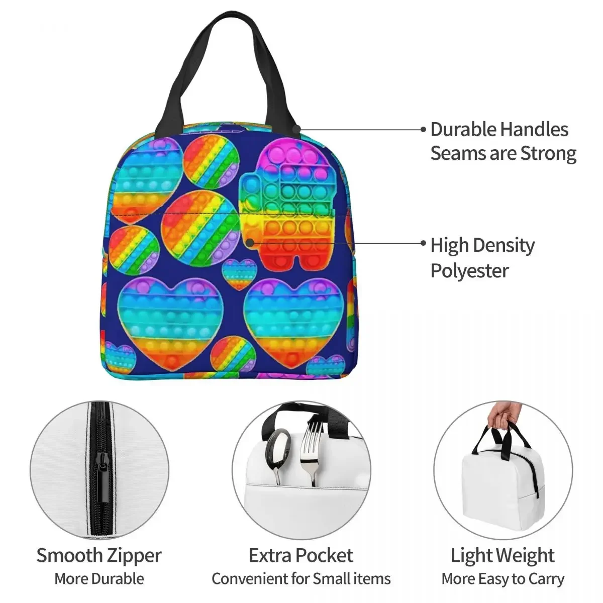 Popit антистрессовая система сумки для обеда изолированная коробка бенто